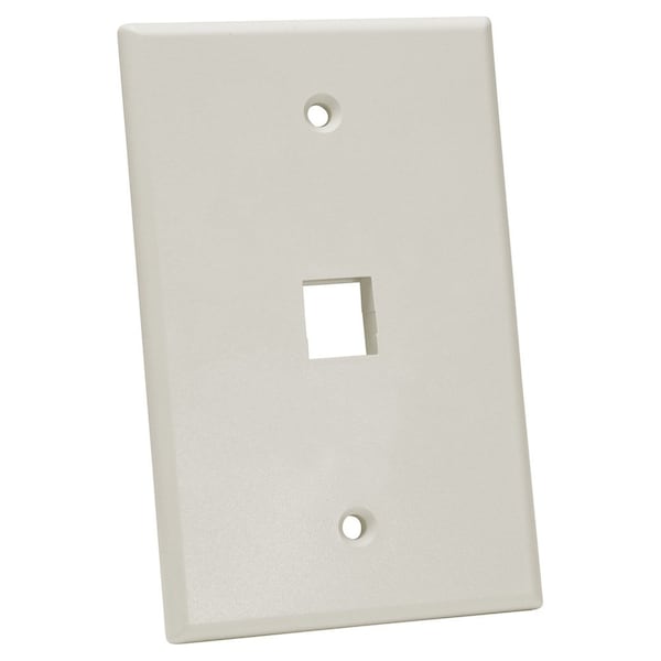 Quest Technology International Oversized Keystone Wall Plate, Single-Gang - 1 Port, Lt Almond NFP-5012 - main
